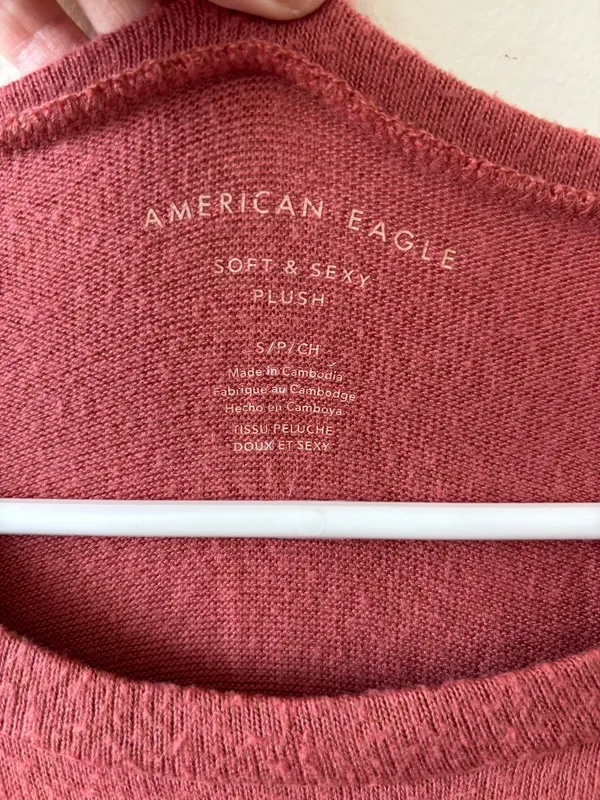 American Eagle Soft & Sexy Pink Plush Long Sleeve Top - Size S - NWOT - Image 3