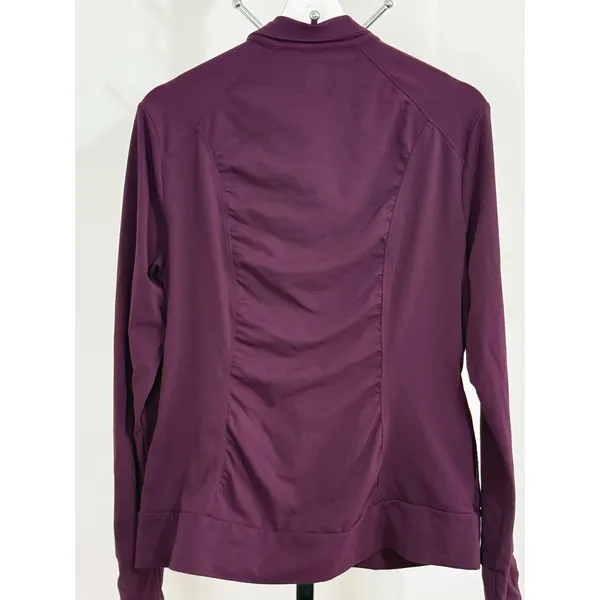 Lucy Power Women’s Track Jacket Full Zip Red Plum Ruched Yoga Athletic Size XL - Image 7
