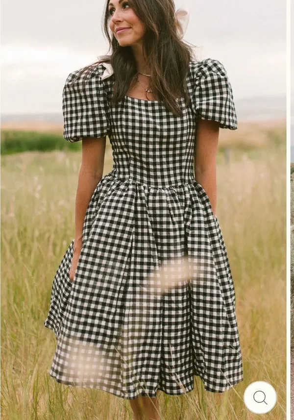 Ivy City Black Gingham Dress - Image 2