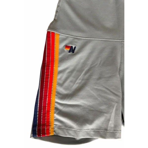 Aviator Nation 5 Stripe 4" High Rise Biker Shorts & Sports Bra Mist Women's Sm - Image 13