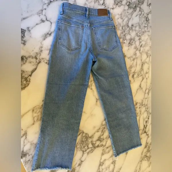 EUC Madewell Curvy Perfect Vintage Wide-Leg Cropped Jeans Sz 24 Broken Zipper - Image 6