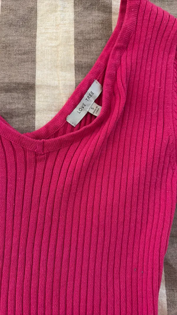 Pink Bodysuit Ribbed  - Image 2