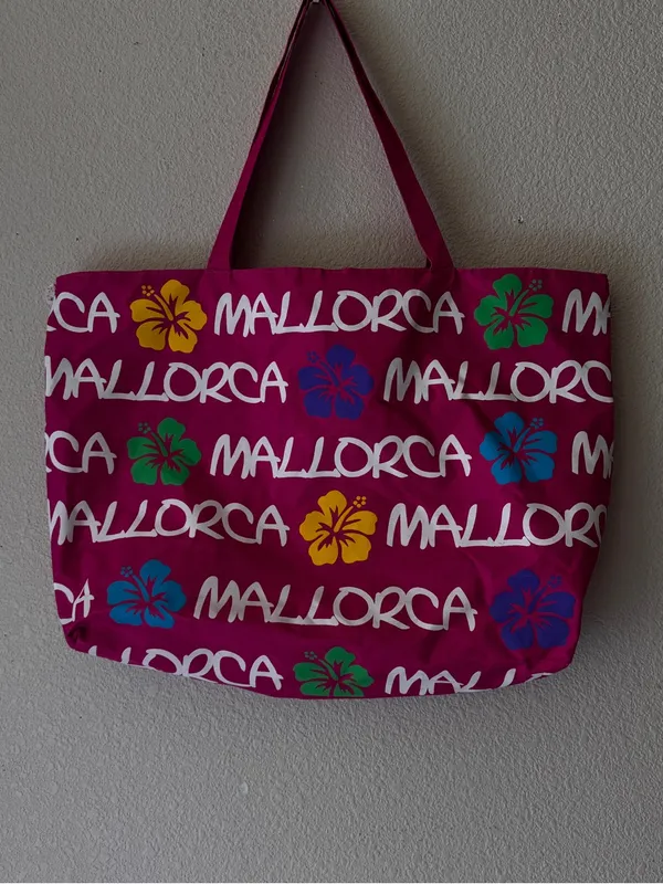 Floral Print Tote Bag - Magenta - Image 2