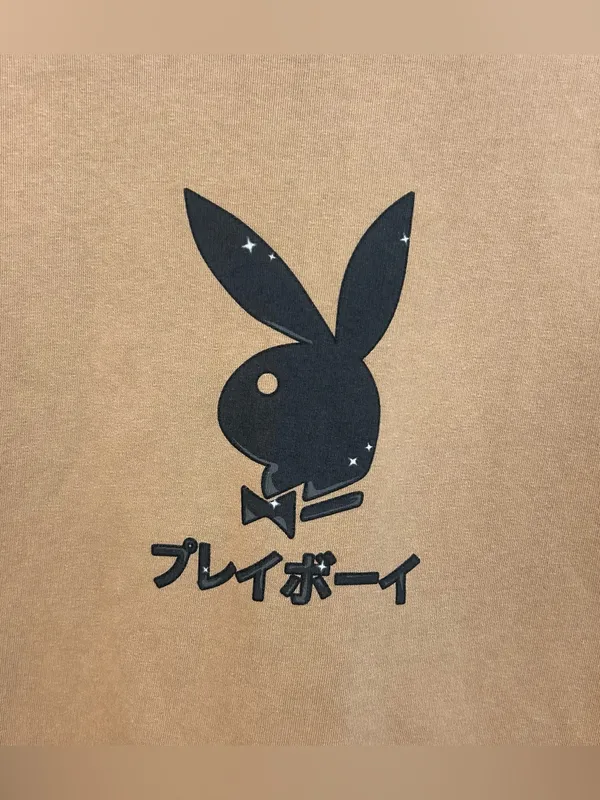 Playboy Club Tokyo, Japan Tan/Brown Crewneck Sweatshirt Pullover Size Medium - Image 4