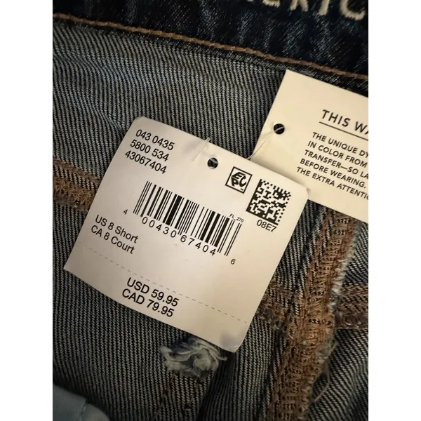 American Eagle Super High Rise Straight Jeans Women's Size 8 Short NWT Dark Wash - Image 9