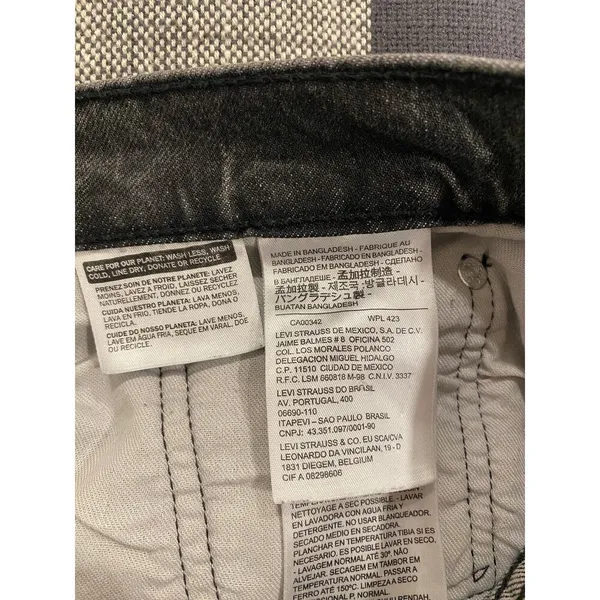 Levi's Premium Straight Leg Jeans Charcoal Wash Denim Black Women's Size 32x30 - Image 5