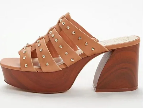 Vince Camuto Charmie Chunky Heel Platform Sandals Tan Size 9 - Image 2