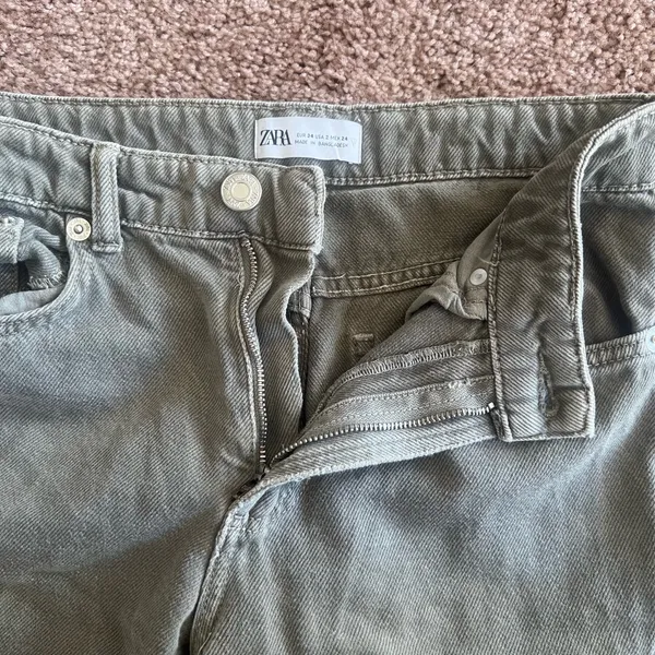 Zara Olive Green Carpenter Jeans - Image 7