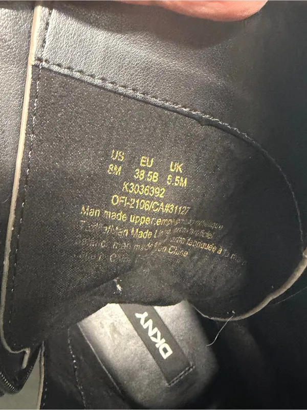 DKNY Black Patent Leather Combat Boots Lace Up Buckle Women’s 8 - Image 9