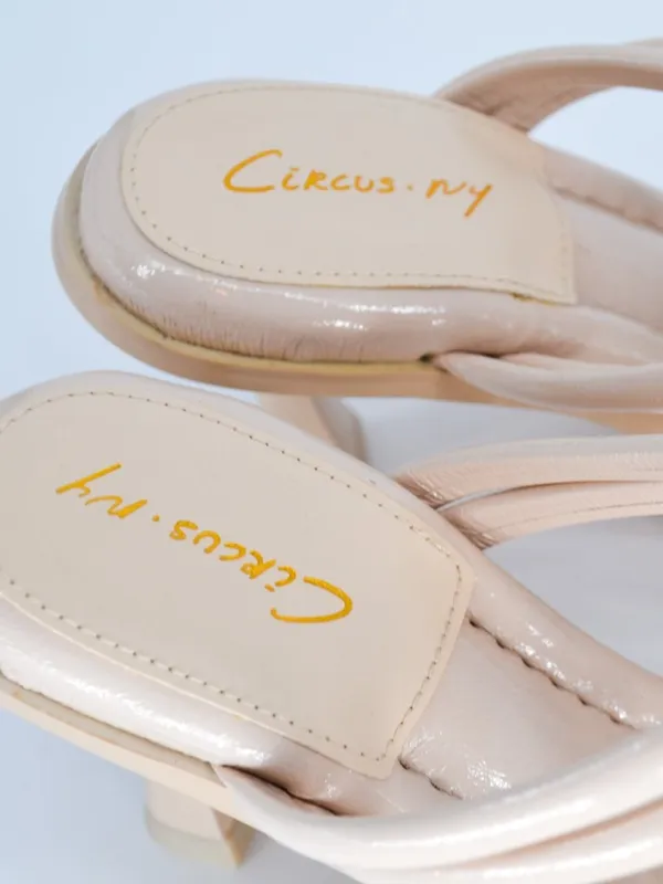 Sam Edelman Circus Savanna Sandals Size 6.5 Ivory Flared Heel Strappy Square Toe - Image 10