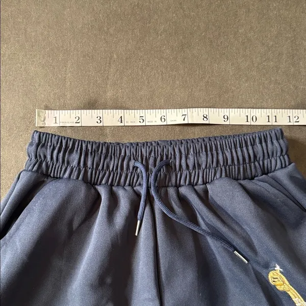 Unisex Blue Embroidered Puppy Baggy Sweatpants Y2K Wide Leg Pant Lantern Trouser - Image 7