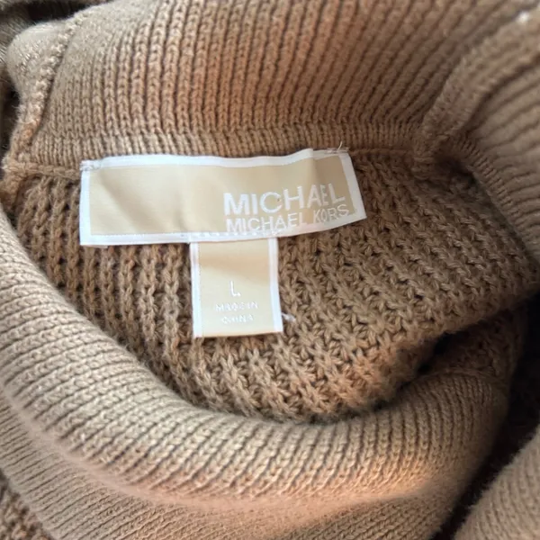 Michael‎ Kors Waffle Knit Thermal Sweater Brown Large - Image 5