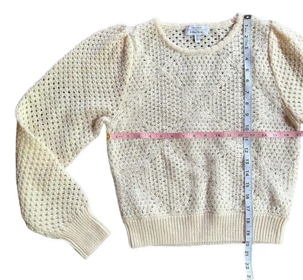 & Other Stories Ivory Crochet Knit Wool Sweater Size XS - Image 4