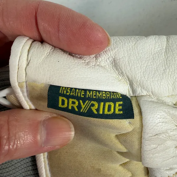 Burton Women L Snowboard Gloves DryRide Leather Button Detail Cream Tan Gray - Image 8