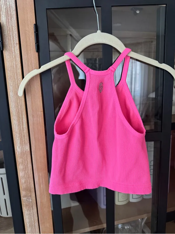 FP Movement Happiness Runs Hot Pink Crop Racerback Ribbed Tank neon XS/S top - Image 7