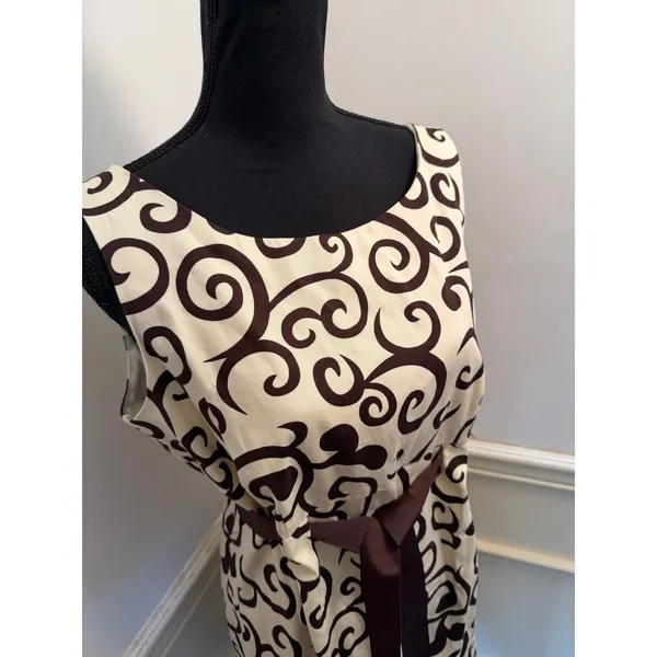 NWT Vintage R&K Originals Scroll Swirl Dress Sleeveless Midi Belted Indie Sleeze - Image 2