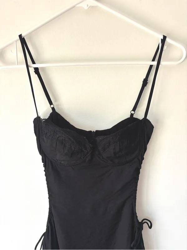 Princess Polly Hazel Cut Out Mini Dress Black Ruched Lace Bodice Whimsigoth - Image 7