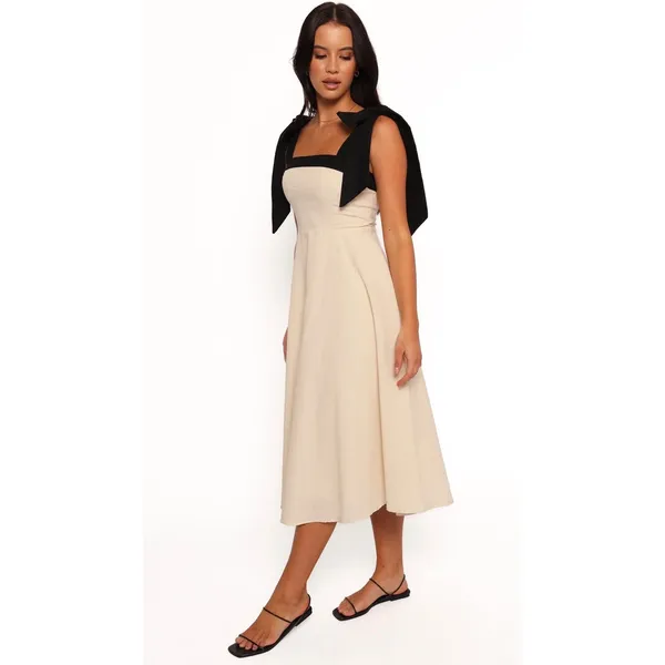 Petal & Pup Olinda Midi Dress Oatmeal Black Size Small NWT - Image 4