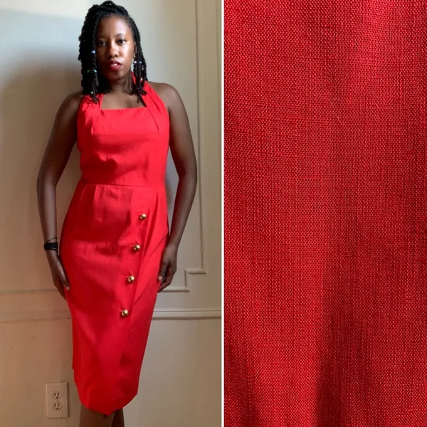 Vintage Jessica Howard Red Sleeveless Midi Dress - Image 5