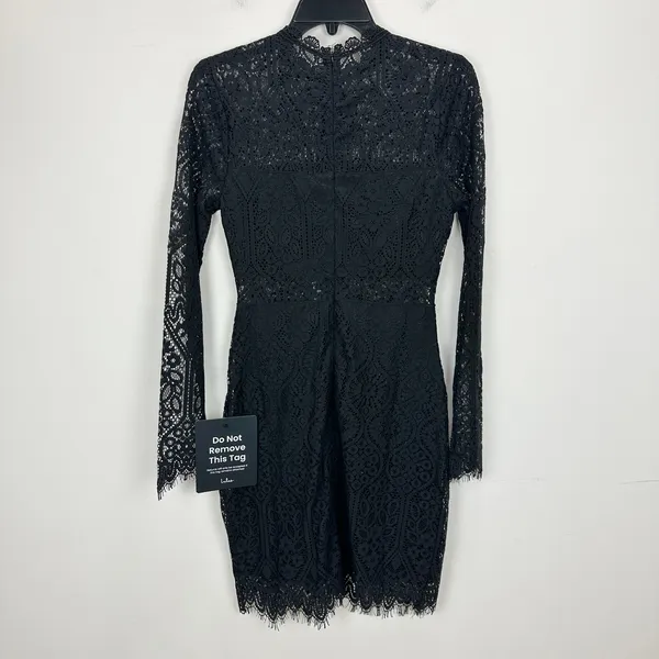 Lulus Appetite for Seduction Black Lace Long Sleeve Dress Party Gothic Small NWT - Image 5