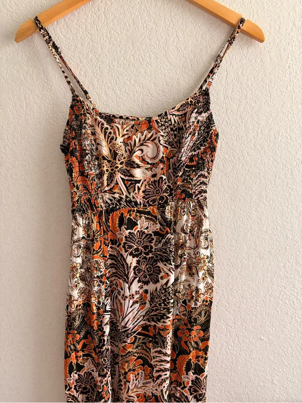Free People Intimately Forever Yours Dress Floral Paisley Smocked Maxi Dress XS - Image 2