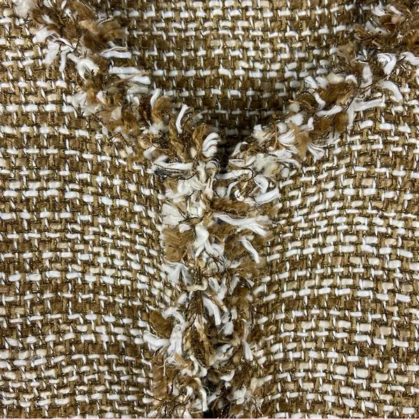 CAbi Tan Metallic Phoebe Tweed Boucle Frayed Edge Blazer Jacket Size Medium - Image 8