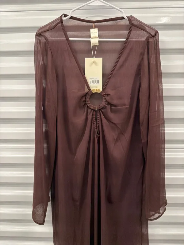 Baobab Moon Maxi Dress Cover Up Brunette Womens Size Small - Image 7