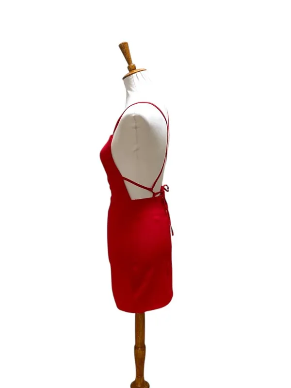 Superdown Bodycon Mini Dress Red Size XS Minimalist Summer Party Wedding Event - Image 10