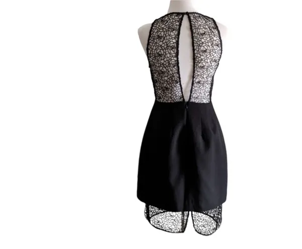 Keepsake The Label Reunion Black Lace Open Back High Low Mini Dress NWT M - Image 3
