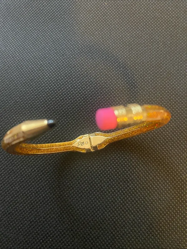 Betsey Johnson Gold Pencil-Style Bangle Bracelet with Pink Accent - Image 3