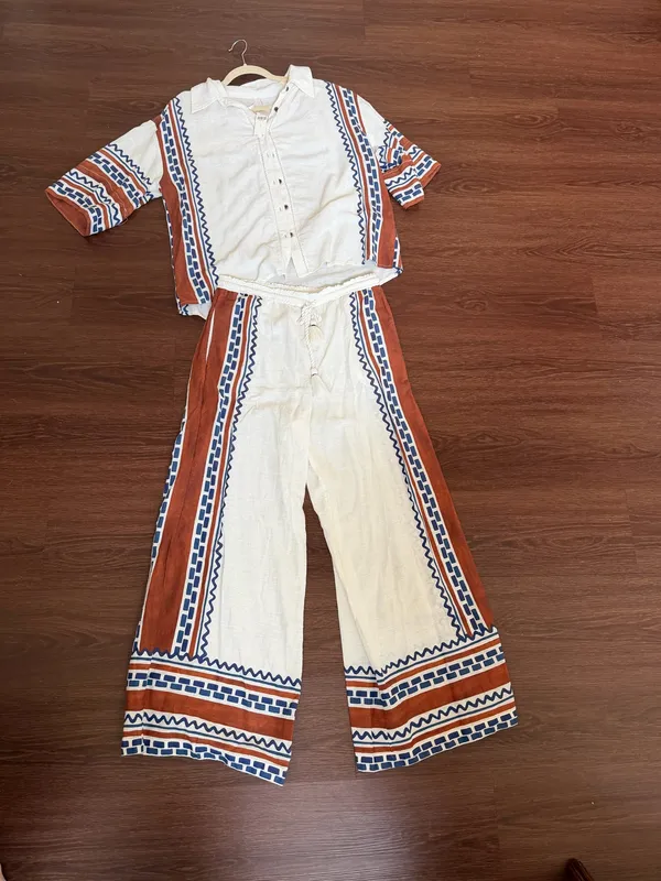 Anthropologie Matching Linen Set Small - Image 3