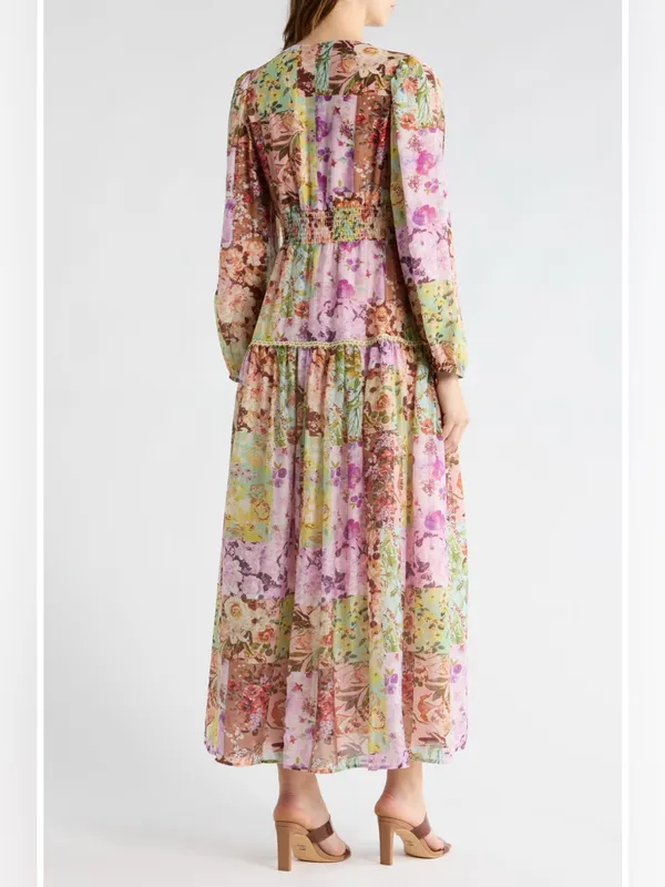 Love by Design Anna Long Sleeve Button Front Maxi Dress L - Image 4
