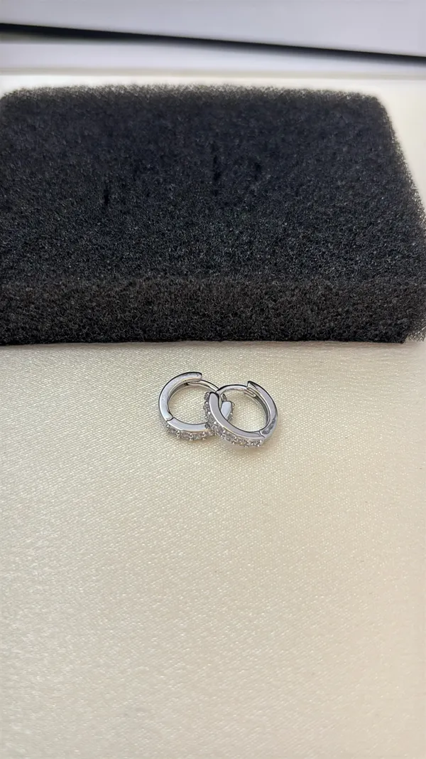 12mm CZ Small Hoop Earrings for Men Women Streetwear Punk Hip Hop Unisex Earring - Image 5