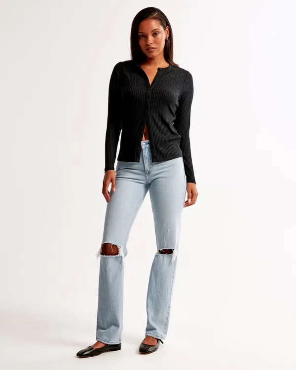 Abercrombie & Fitch Mid Rise 90s Straight Jeans - Image 5