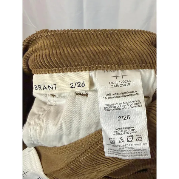 NWT Habitual Evie Barrel Leg Women's Corduroy Pants in Brown sz. 26 - Image 6