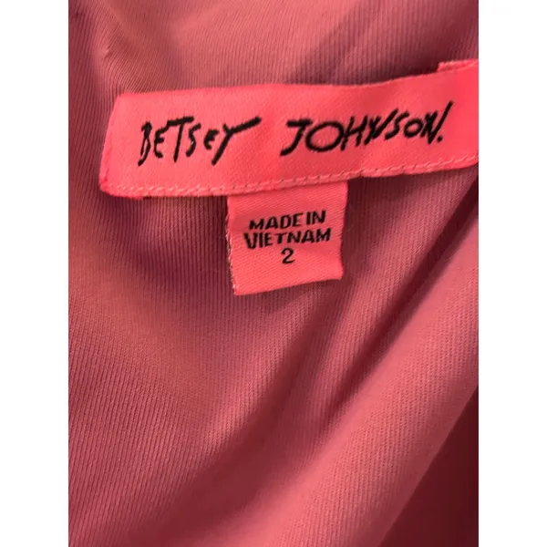 Betsey Johnson Pink Bow Shoulder Sheath Dress Sleeveless Asymmetrical Seam 2 - Image 4