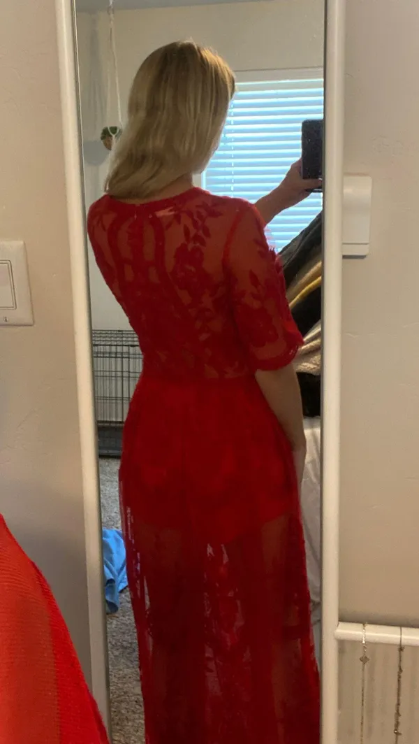 Red Lace Jumpsuit - Image 2