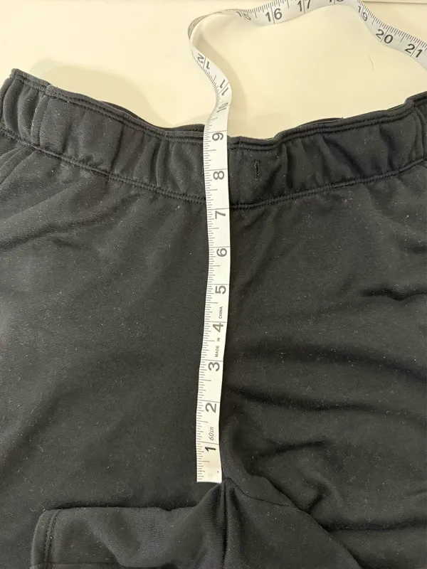 Nike Dri Fit Sweat Shorts Black Logo Waistband Mid-rise Athleisure - Image 8