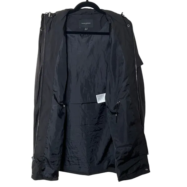 Banana Republic Black‎ Lightweight Hooded Rain Coat Jacket Women's Small GUC - Image 10