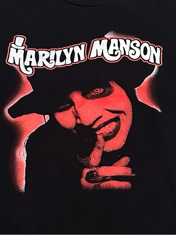 Bella Canvas Marilyn Manson UNISEX Short Sleeve Tour T-shirt Black Red Graphic M - Image 6