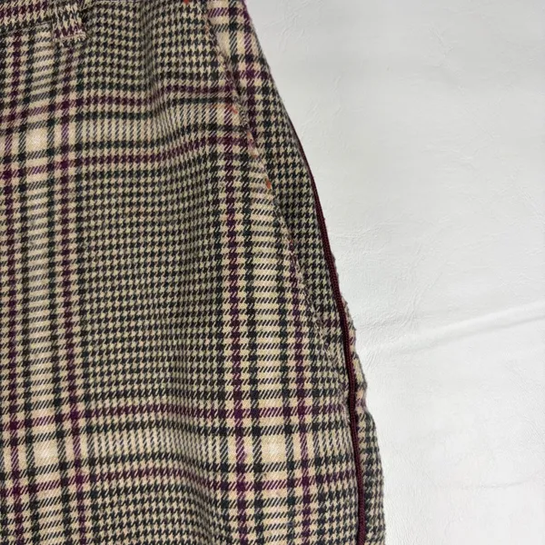 Abercrombie & Fitch Simone High Rise Ankle Flare Plaid Pants Tan Burgundy Size S - Image 10