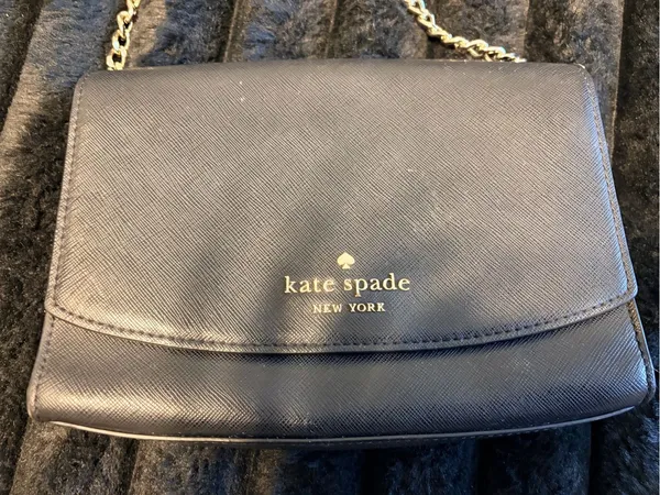 kate spade Navy Blue Saffiano Leather Crossbody with Gold Chain - Image 2