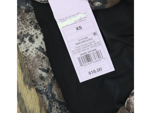 NWT Wild Fable Mesh Long Sleeve Off the Shoulder Party T-Shirt Brown Multi XS - Image 6