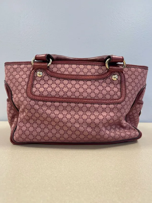 Celine Macadam Canvas and Leather Boogie Handbag in Red - Preowned - Image 2