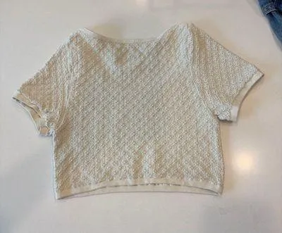 Stretchy baby doll crop top Tan - Image 2