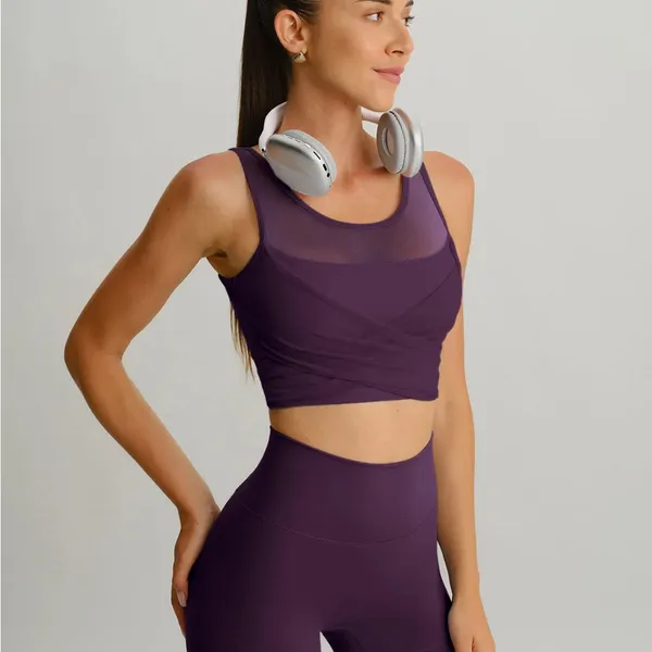Berlook Activewear Purple Mesh Cross - Image 3