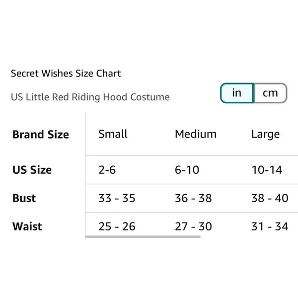 NEW Secret Wishes Little Red Riding Hood Adult Costume M NO CAPE - Image 2