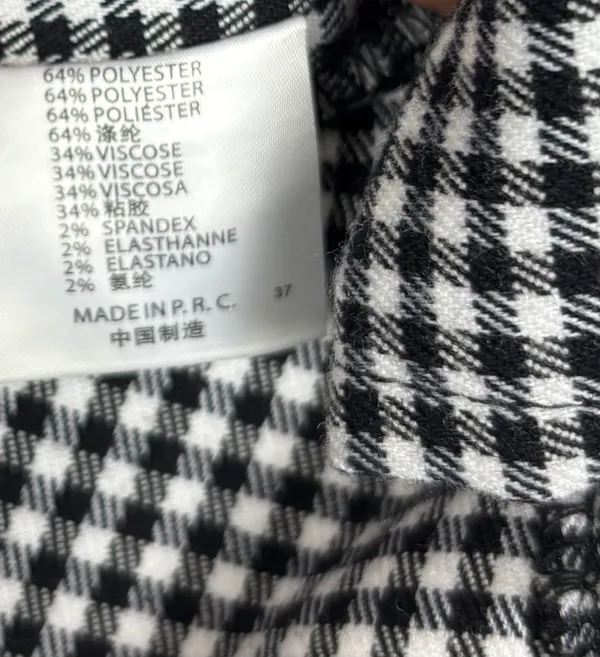 Brandy Melville Mini Skirt Black White Checkered One Size - Image 4