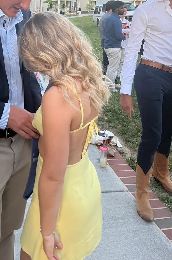 Beginning Boutique Yellow Linen Sundress - Image 4