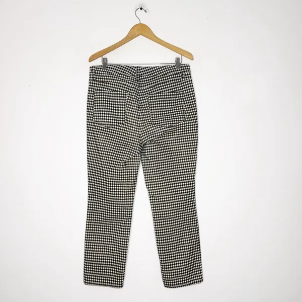 Talbots High-Waist Straight Leg Corduroy Pants Size 12P Black Gingham - Image 7